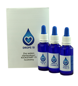 DROPS 15 energetische druppels infoceuticals KICKSTART 15 kuur Starterskuur die elk transformatieproces op het geestelijke, mentale, emotionele en fysieke vlak ondersteunt.